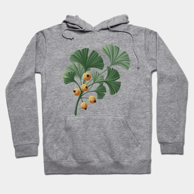 Ginkgo with berries Hoodie by Dawn draws